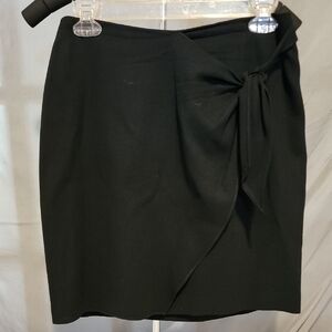 Chic Black Mini Pencil Skirt with Wrap Tie